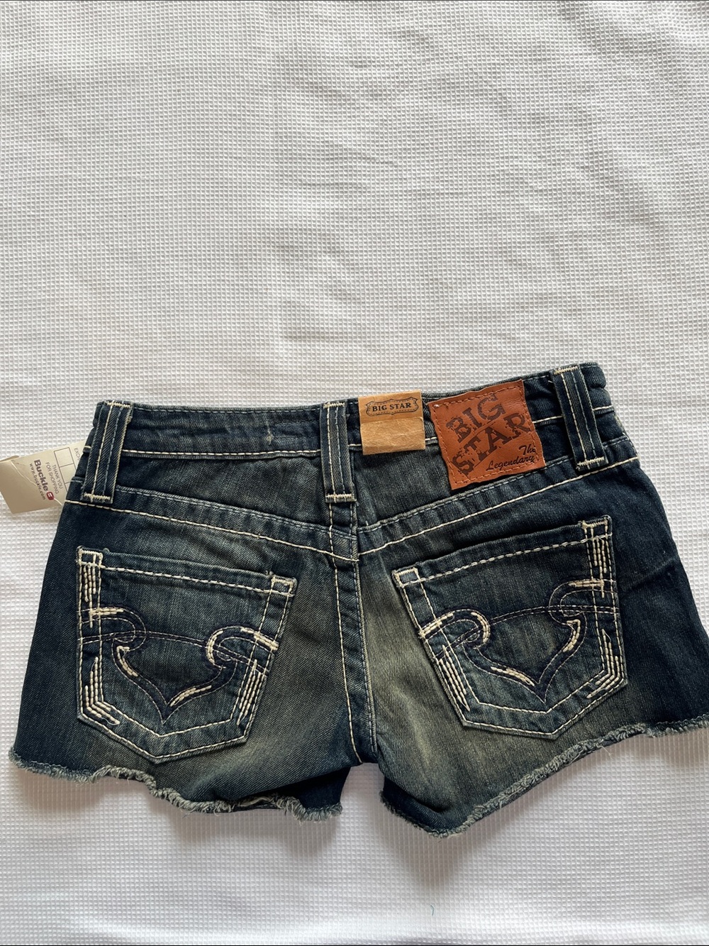 Big Star Distressed Dark Blue Denim Cutoff Shorts nwt size 25 country